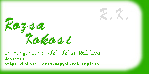 rozsa kokosi business card